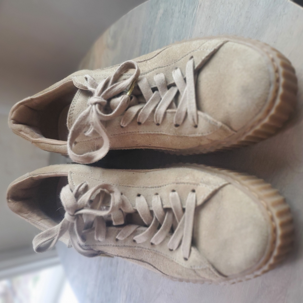 Tan Puma Suede Sneakers